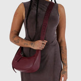 Baggu Recycled Leather Crescent Bag Small - Mahogany