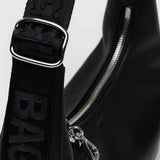 Baggu Recycled Leather Crescent Bag Small - Black