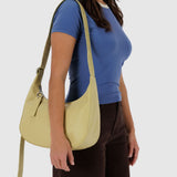 Baggu Recycled Leather Crescent Bag Medium - Straw