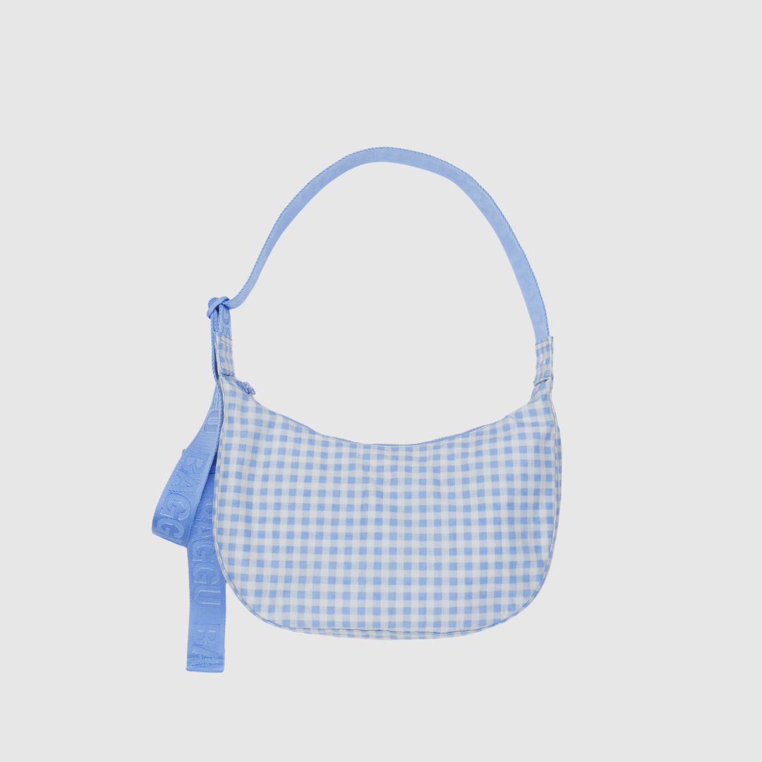 Baggu Nylon Crossbody Bag Medium - Light Blue Gingham_Simple_Beautiful_Things
