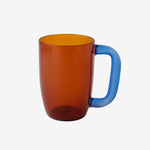 Glass Two-tone Grip Mug - Amber/Blue
