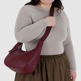 Baggu Recycled Leather Crescent Bag Medium - Mahogany