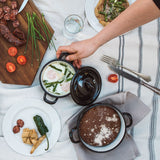 Riess Enamel Pot Black/White