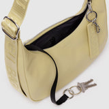 Baggu Recycled Leather Crescent Bag Small - Straw