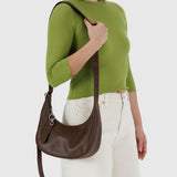 Baggu Recycled Leather Crescent Bag Small - Brown