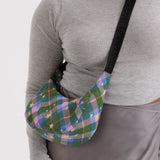 Baggu Crescent Bag Small - Green Star Plaid