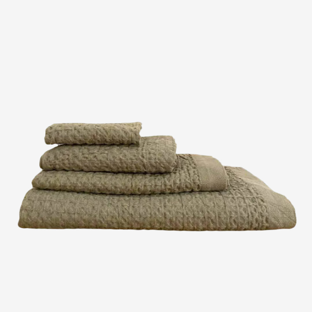 Kontex Heather Waffle Towel - Khaki_Simple_Beautiful_Things