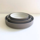 Hasami Porcelain Shallow Bowl 18.5cm Ash White