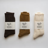 Nishiguchi Kutsushita Wool Cotton Boot Socks - Ivory