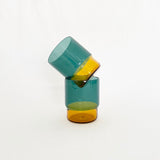 Two-tone Stacking Glass 300ml - Green / Yellow