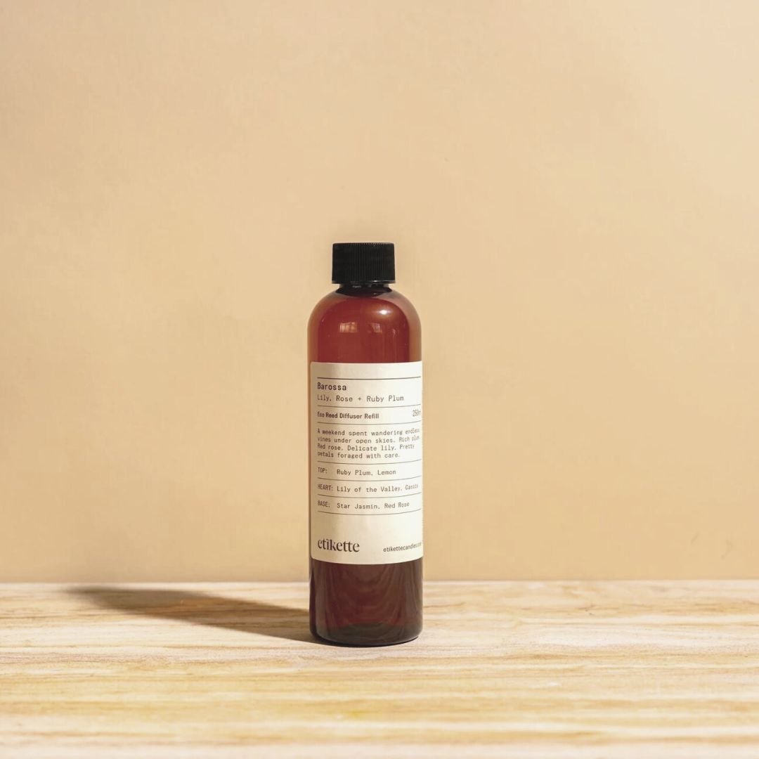 Etikette Reed Diffuser Refill BAROSSA - Lily, Rose / Ruby Plum - 250ml _Simple_Beautiful_Things