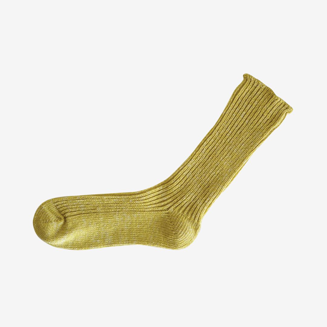 Nishiguchi Kutsushita Boston Hemp Cotton Sock - Vintage Yellow_Simple_Beautiful_Things