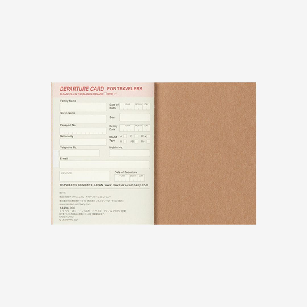 Traveler's Notebook 2025 Monthly Diary Passport