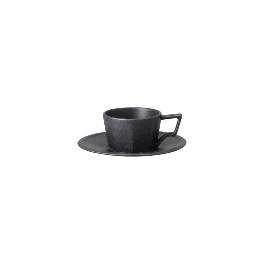 Kinto Octagonal Cup and Saucer - Black