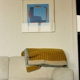 Roros Tweed Wool Throw Kassett - Ochre Yellow / Grey Beige