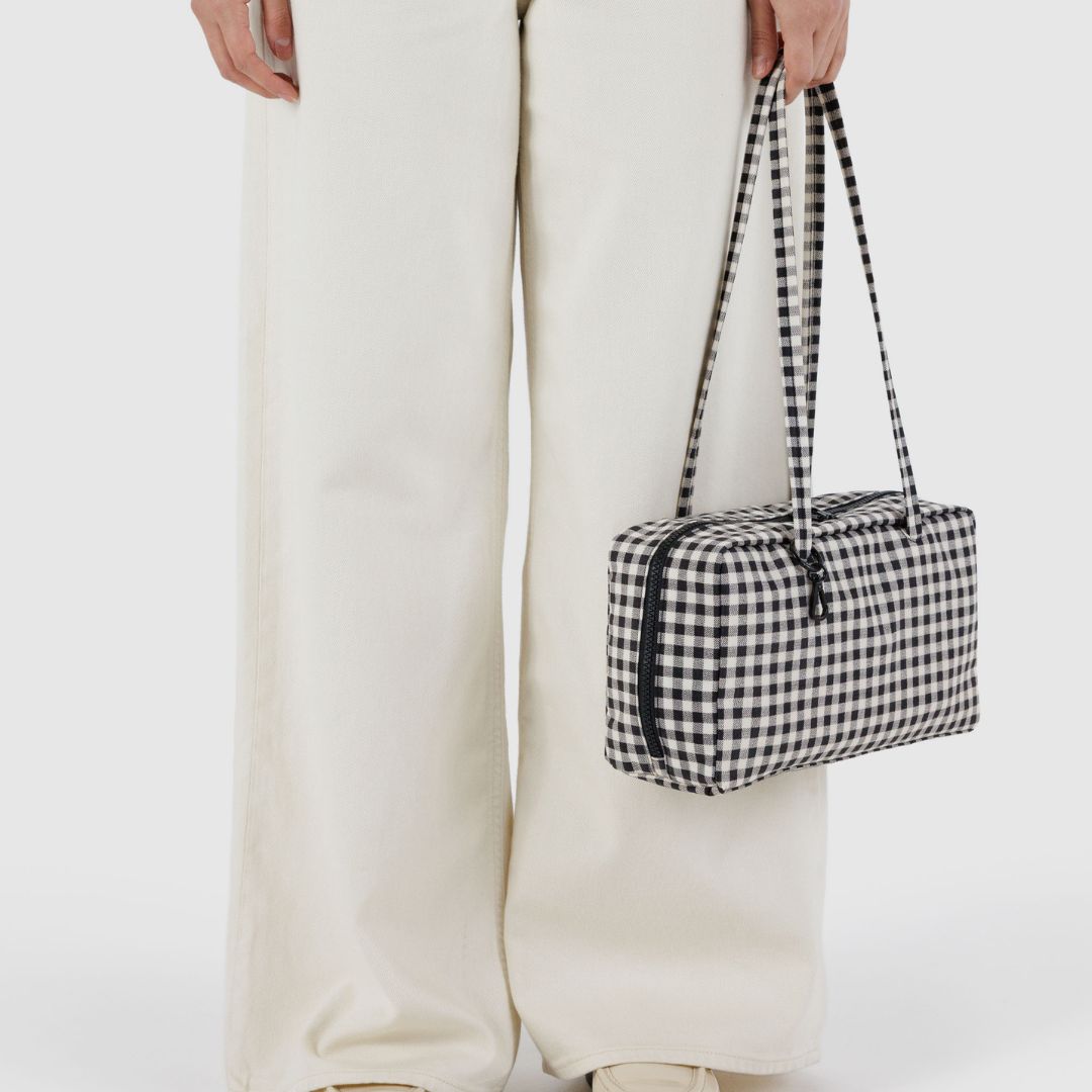 Baggu Bowler Bag - Black & White Gingham