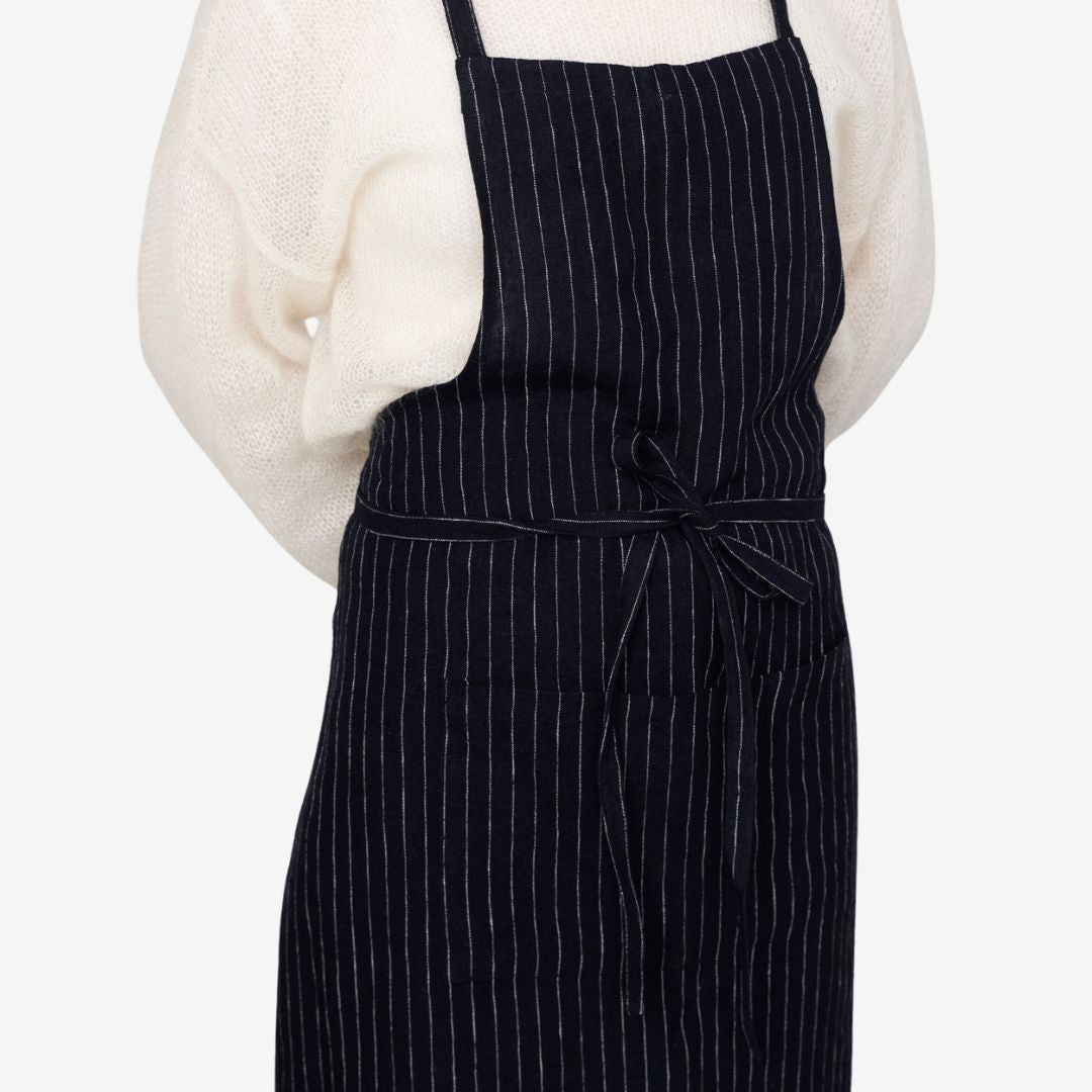 Linen Apron - Full Harper Pin Stripe