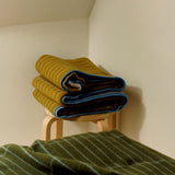 Roros Tweed Wool Throw Kassett - Ochre Yellow / Grey Beige