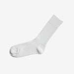 Nishiguchi Kutsushita Praha Egyptian Cotton Ribbed Sock - White