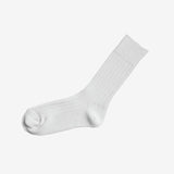 Nishiguchi Kutsushita Praha Egyptian Cotton Ribbed Sock - White