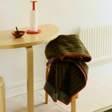 Roros Tweed Wool Throw Kassett - Moss Green / Light Blue Grey