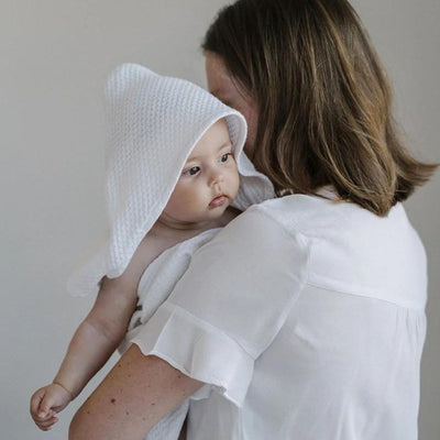 Mungo GOTS Cotton Baby Hooded Towel - White