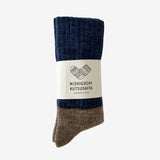 Nishiguchi Kutsushita Mohair Wool Pile Socks - Navy_Simple_Beautiful_Things