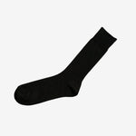 Nishiguchi Kutsushita Praha Egyptian Cotton Ribbed Sock - Black