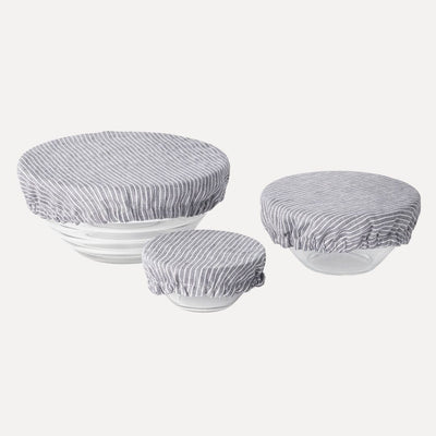 Linen Bowl Cover Set - Grey & White Stripe_Simple-Beautiful_Things