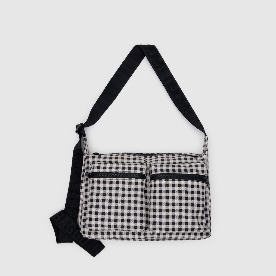 Baggu Cargo Crossbody Bag Medium - Black & White Gingham_Simple_Beautiful_Things