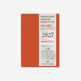 Traveler's Notebook 2027 Monthly Diary Refill - Passport Size