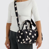 Baggu Duffle Bag - Black and Cream Polka Dot