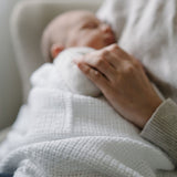 Mungo GOTS Organic Cotton Cellular Baby Blanket - White