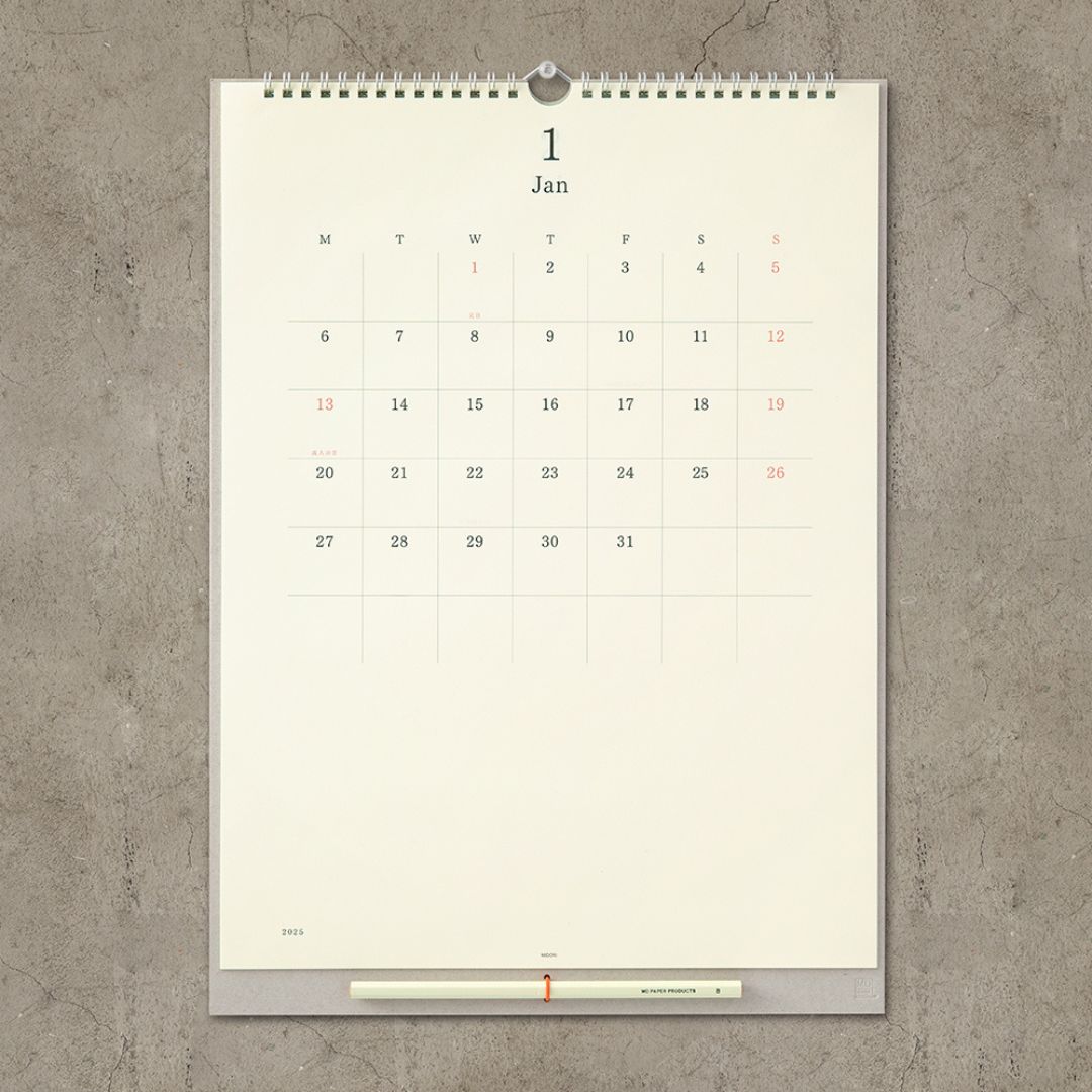 Midori MD - 2025 Calendar Wall