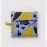 Standard Baggu Bag - Golden Pears. Reusable shopping tote folded up in compact square case with 'BAGGU" logo tag.