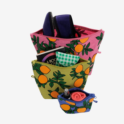 Baggu Go Pouch Set - Orange Trees