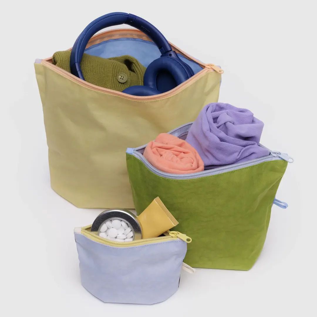 Baggu Go Pouch Set - Pastels Colourblock