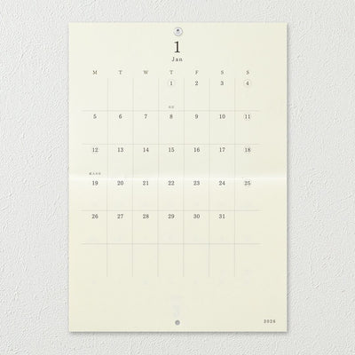 Midori MD - 2026 Folded Wall Calendar - A3