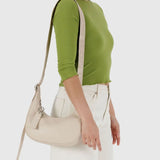Baggu Recycled Leather Crescent Bag Small - Stone