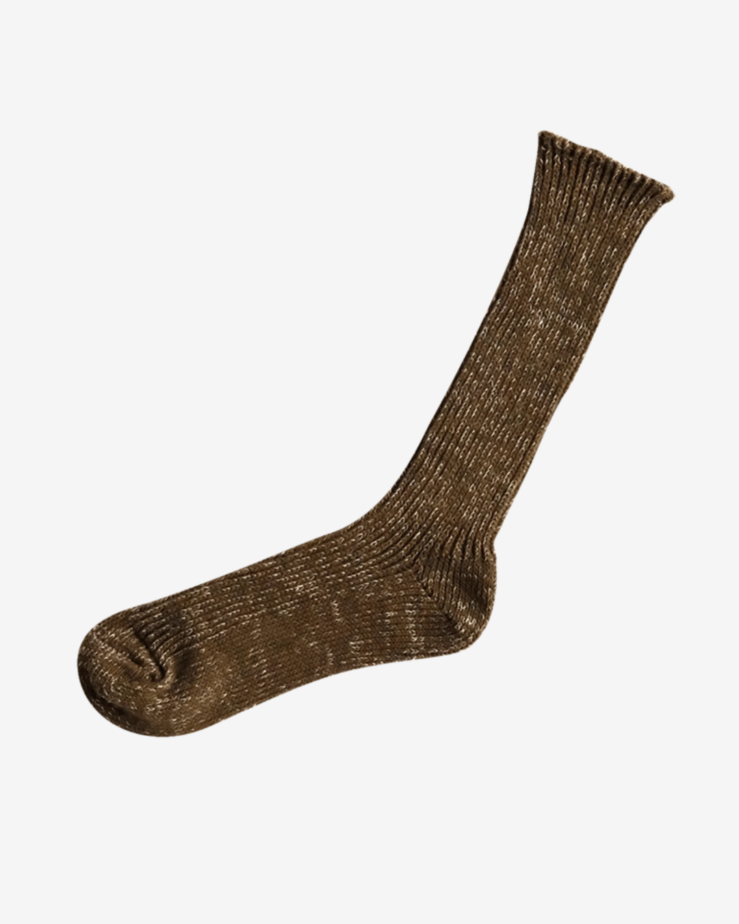 Nishiguchi Kutsushita Boston Hemp Cotton Sock - Khaki Moss_Simpe_Beautiful_Things
