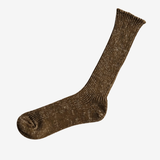 Nishiguchi Kutsushita Boston Hemp Cotton Sock - Khaki Moss_Simpe_Beautiful_Things