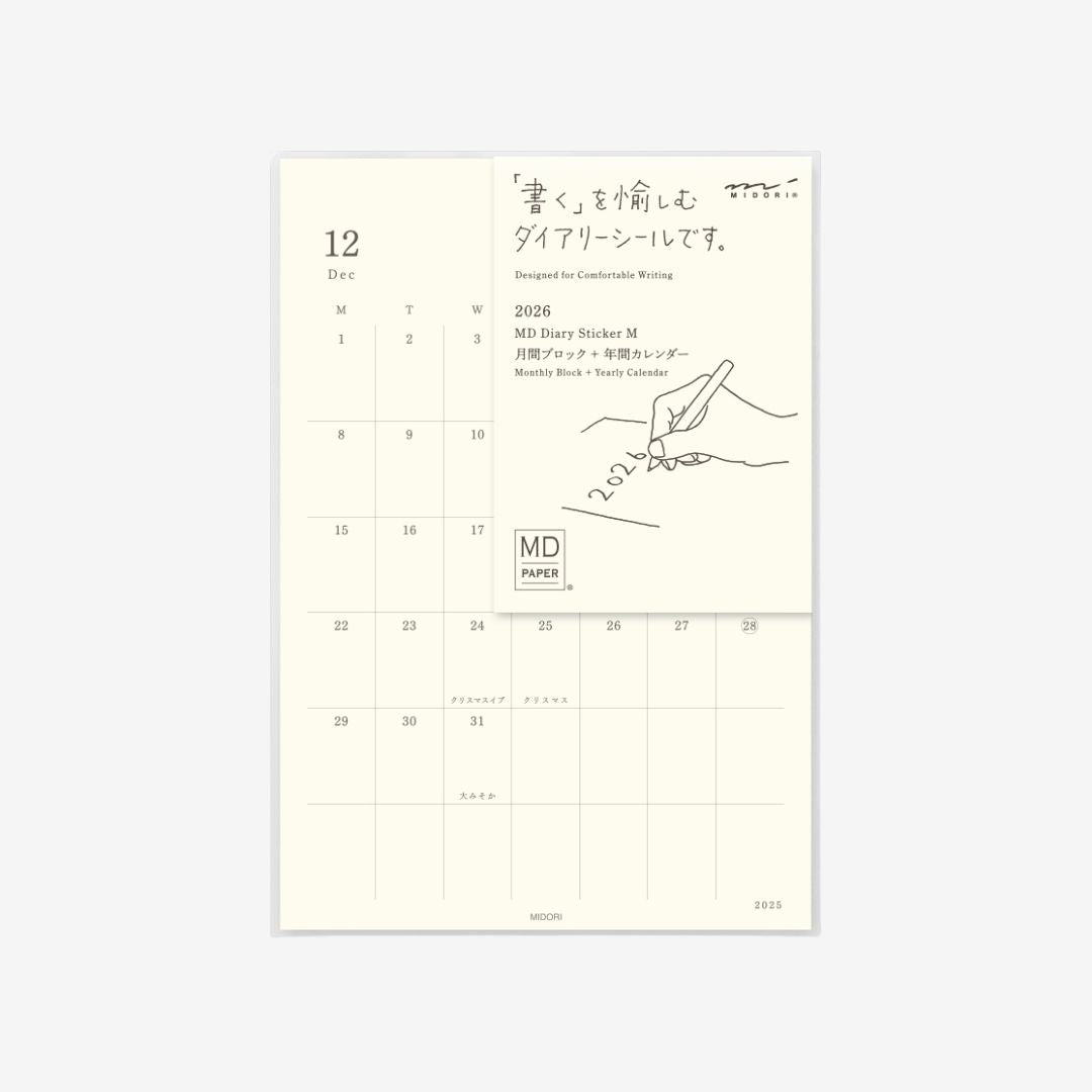 Midori MD - 2026 Diary Stickers