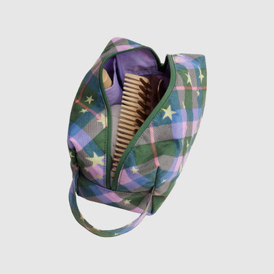 Baggu Dopp Kit - Green Star Plaid