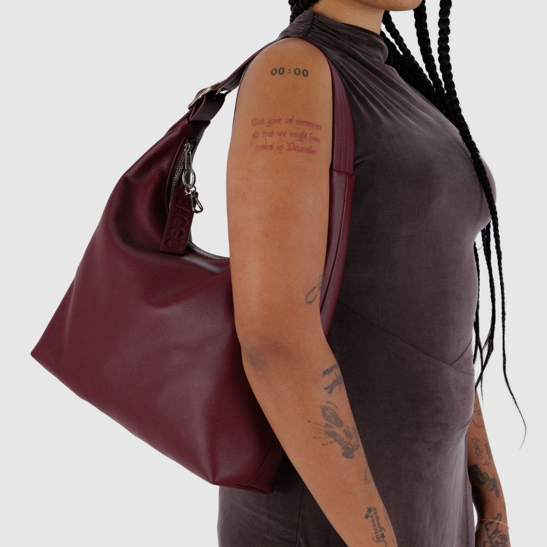 Baggu Recycled Leather Shoulder Bag - Mahogany