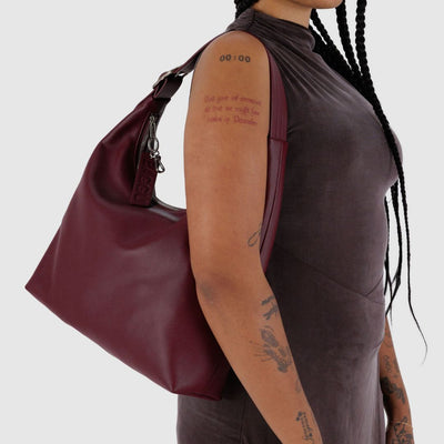 Baggu Recycled Leather Shoulder Bag - Mahogany