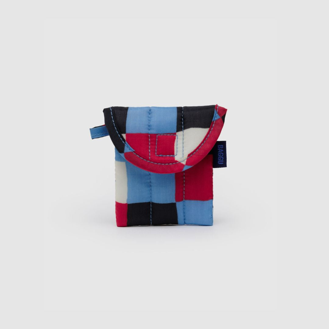 Baggu Puffy Earbuds Case - Paiinted Check