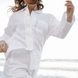 Mungo Linen Pyjama Set - Chalk