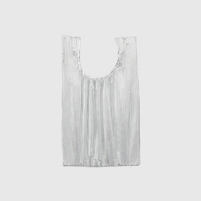 Baggu Pleated Baggu - Chrome Metallic_Simple_Beautiful_Things