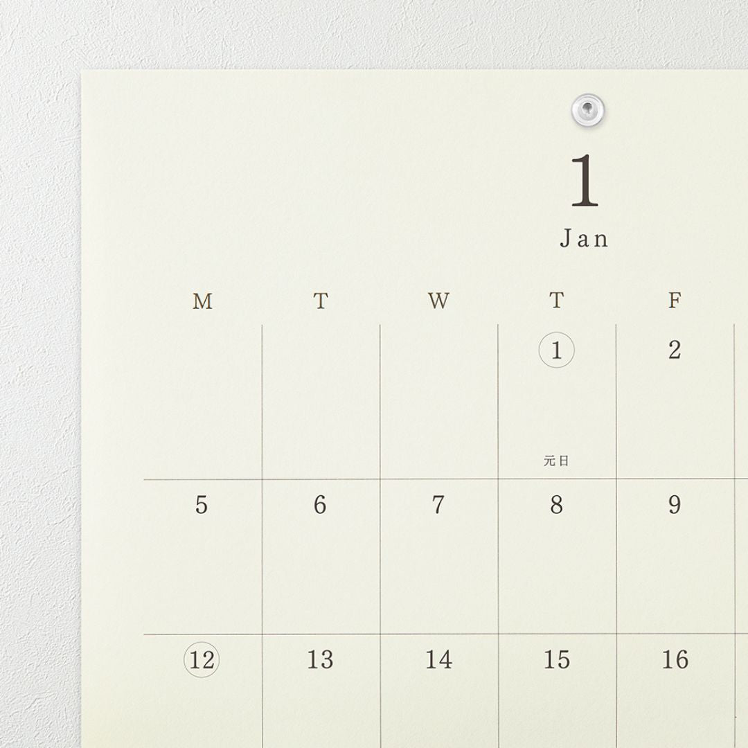 Midori MD - 2026 Folded Wall Calendar - A3