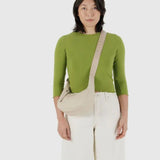 Baggu Recycled Leather Crescent Bag Small - Stone